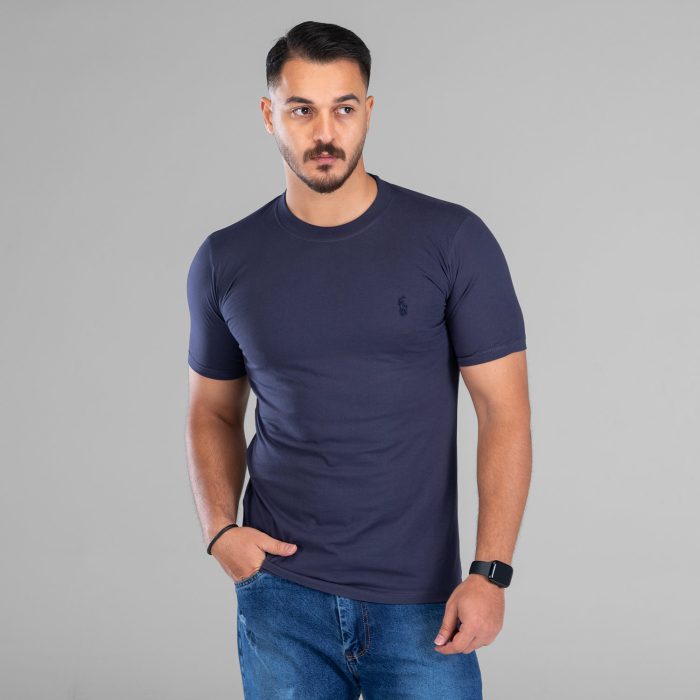 تیشرت سرمه ای مردانه مدل ساده بیسیک جدید