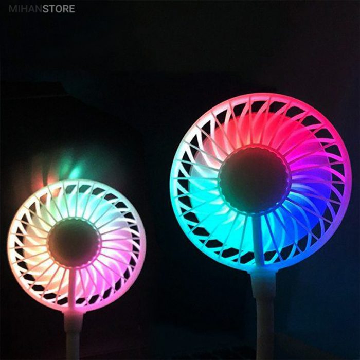 پنکه گردنی شارژی دارای چراغ Led باتری لیتیومی