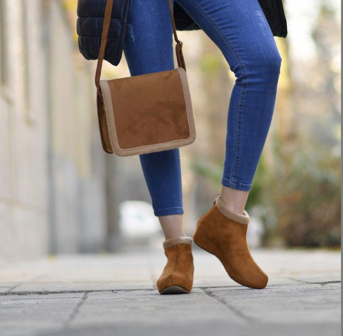 ست کیف و کفش دخترانه قهوه ای روشن