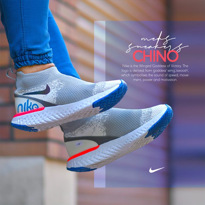 خرید اینترنتی کفش جورابی طوسی ساقدار نایکی Nike جدید