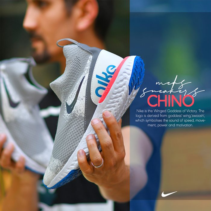 خرید اینترنتی کفش جورابی طوسی ساقدار نایکی Nike جدید