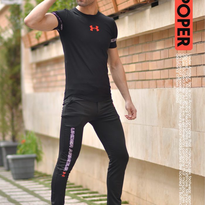 ست مردانه تی شرت و شلوار اسلش (مشکی) Under armour