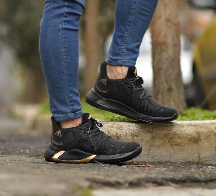 کفش مردانه مشکی طلایی مد روز آقایان شیک