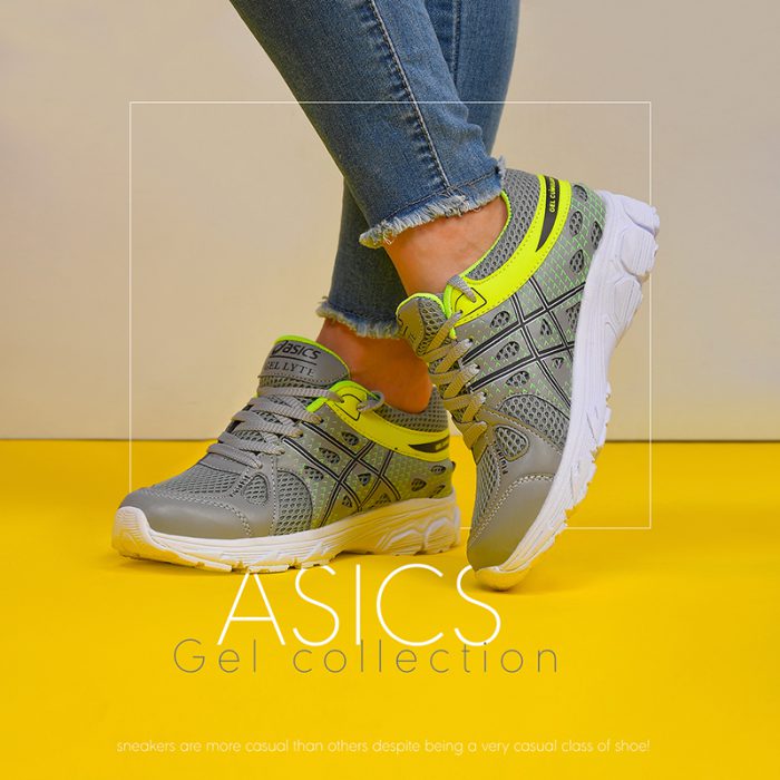 کفش اسپرت دخترانه (طوسی) کتانی ورزشی Asics جدید
