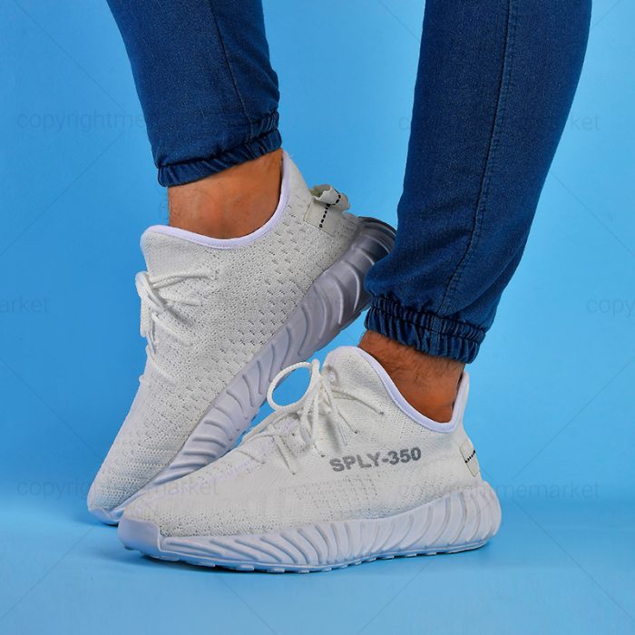 کفش اسپرت مردانه مدل کتانی سفید رویه بافت