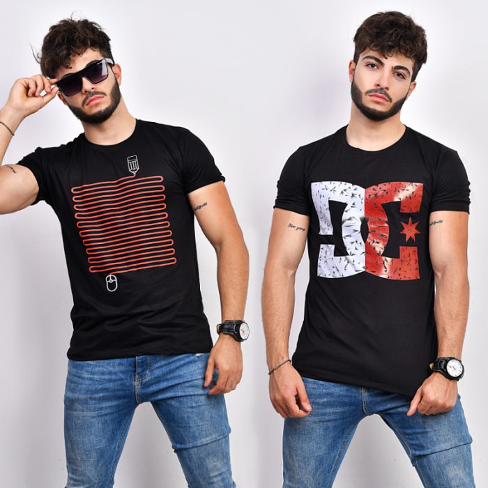 فروش ویژه دو عدد تی شرت مردانه مشکی حراج