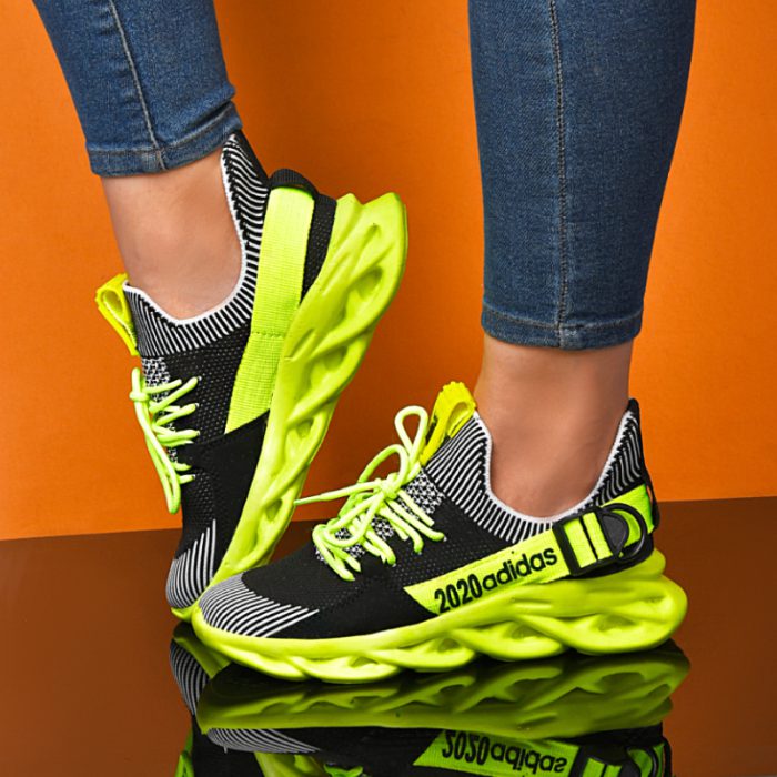 جدیدترین مدل کفش اسپرت کتانی سبز فسفری زنانه طرح 2020 جدید شیک و ارزان