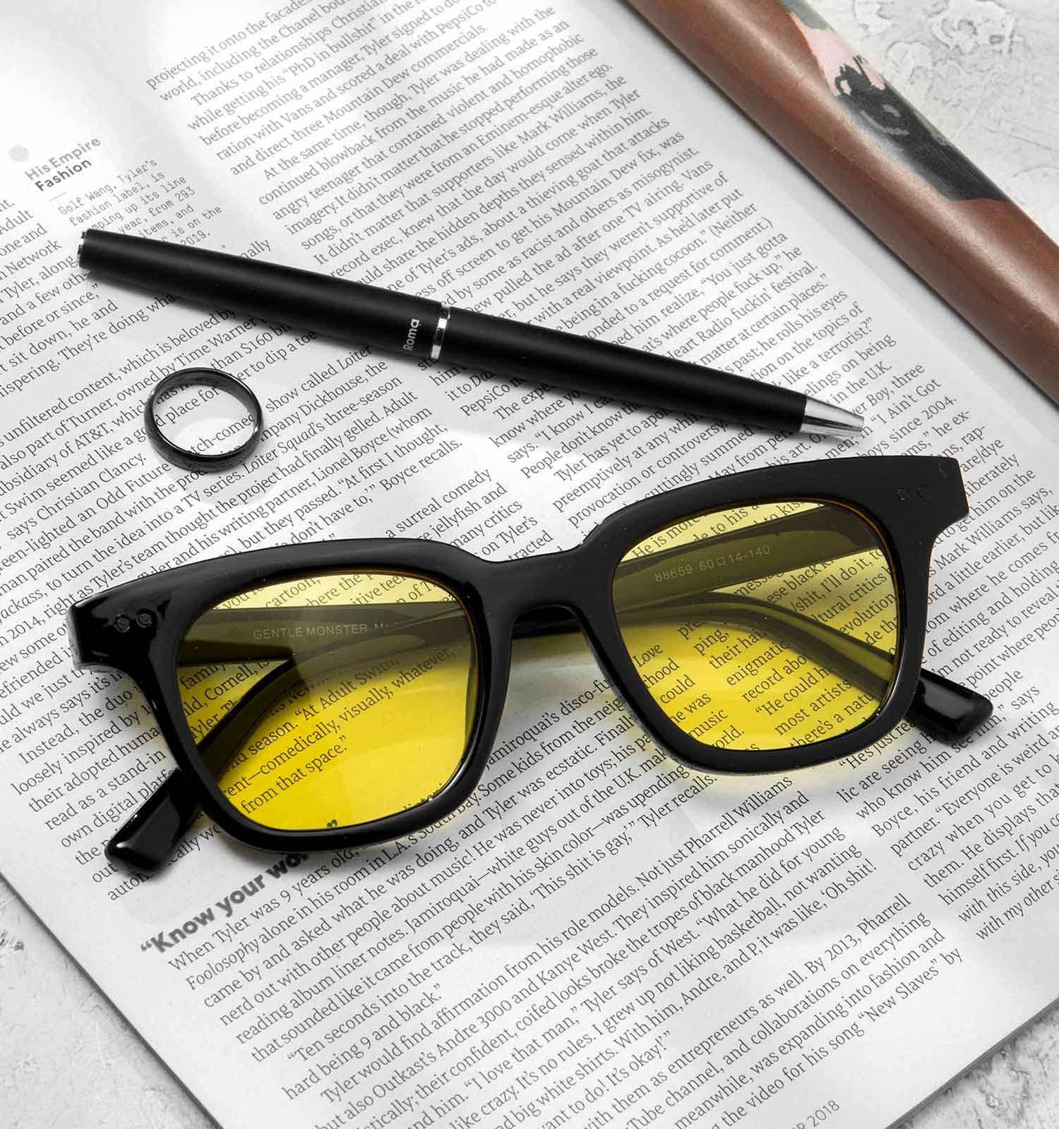 عینک آفتابی مردانه مدل اسپرت زرد UV400 - Image 3