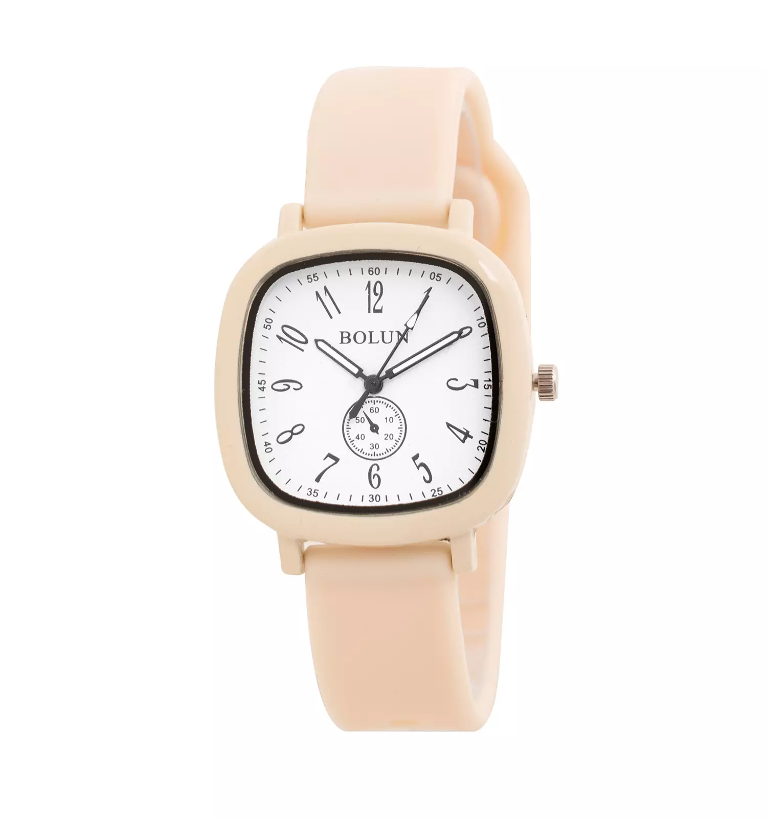 ساعت مچی دخترانه بند سیلیکون زرد برند Bolun