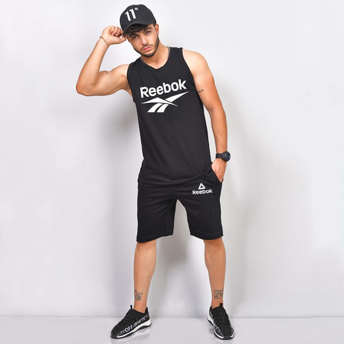 ست سرهم رکابی شلوارک مردانه (مشکی) Reebok