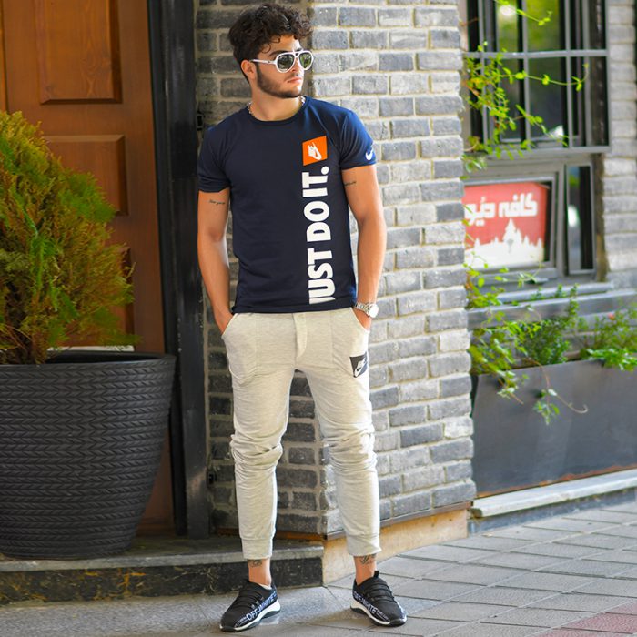 ست تیشرت و شلوار اسلش مردانه (سرمه ای، طوسی) Nike