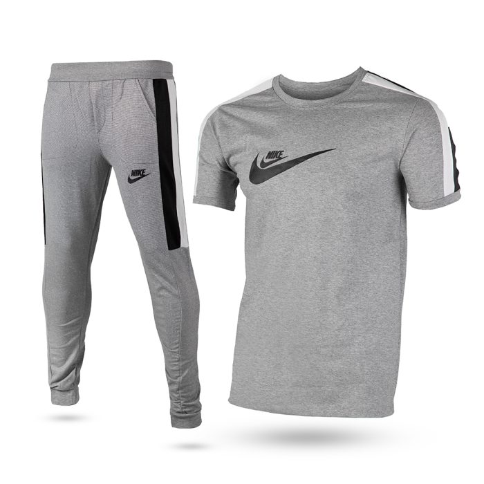 ست تیشرت طوسی Nike با شلوار اسلش مردانه
