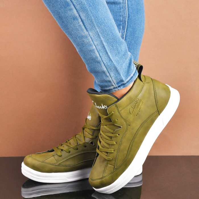 فروش آنلاین کفش ساقدار چرم مردانه کلارک اسپرت ورزشی خاص سبز رنگ