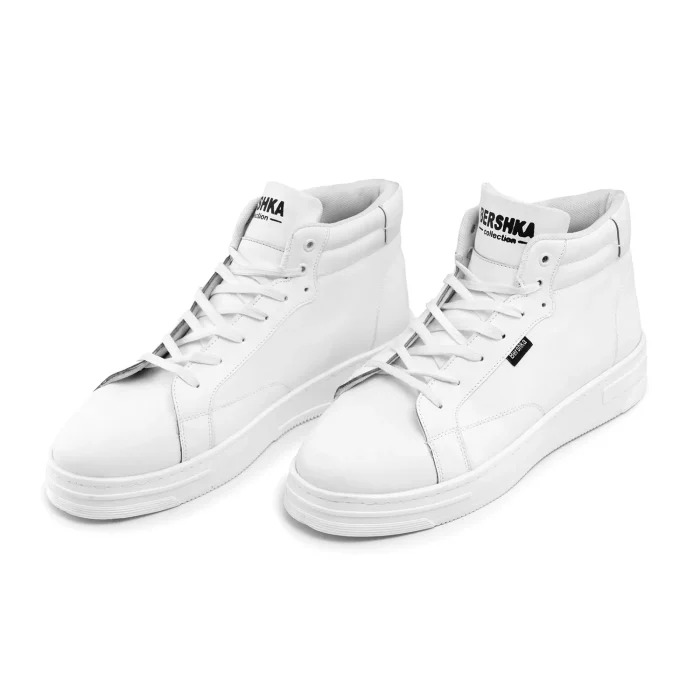 کفش سفید ساق بلند پسرانه (نیم بوت اسپرت) چرم