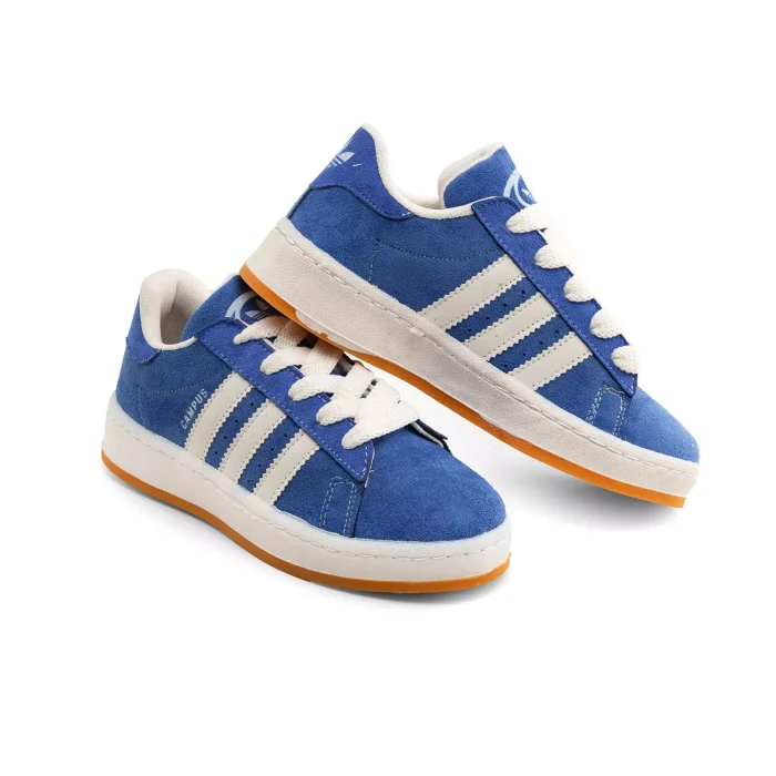 کفش اسپرت دخترانه رنگ آبی مدل Adidas 3 خط