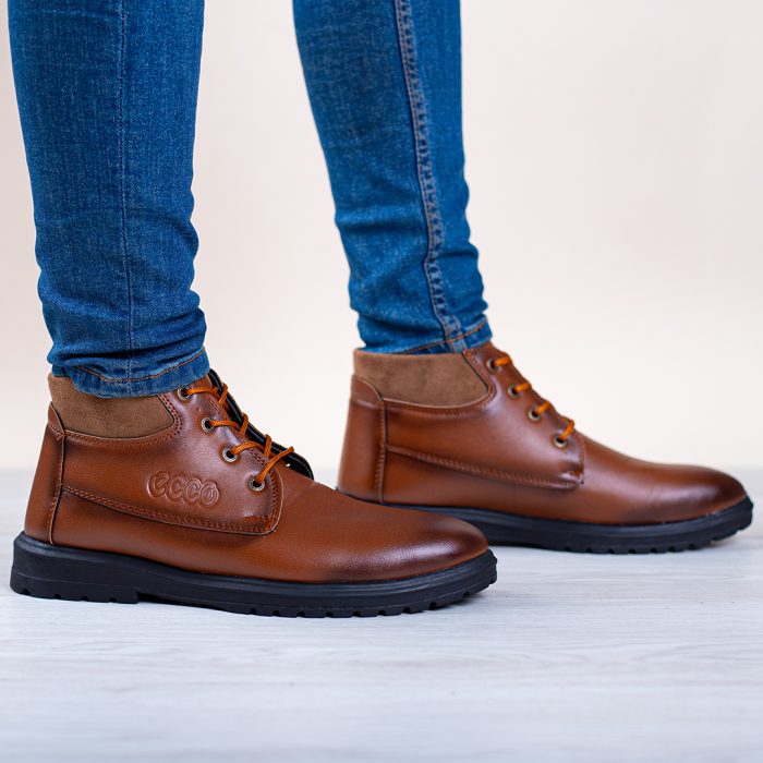 کفش ساقدار مردانه مدل قهوه ای چرم کلاسیک