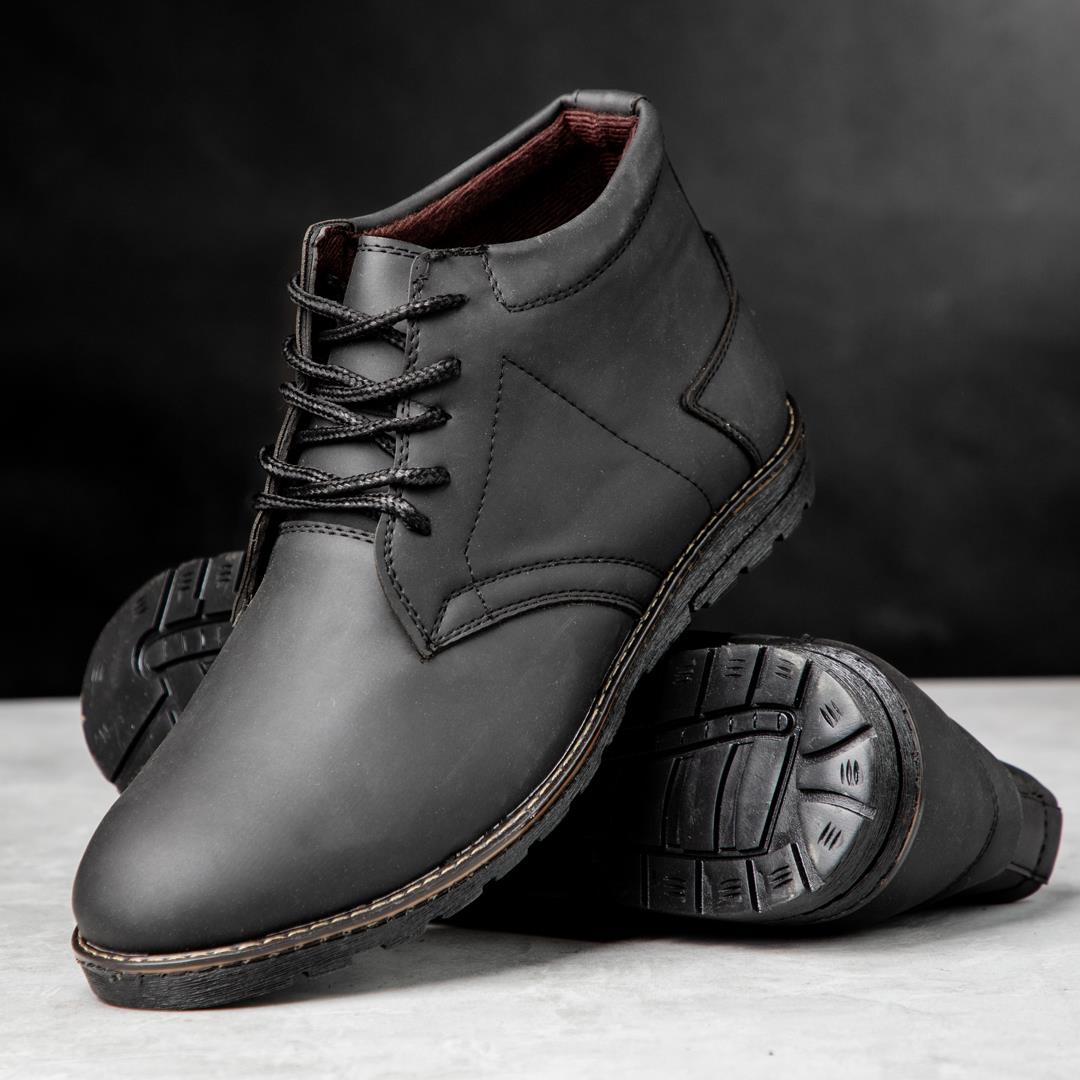 کفش نیم بوت مشکی ساده مردانه مدل نیم ساق - Image 2