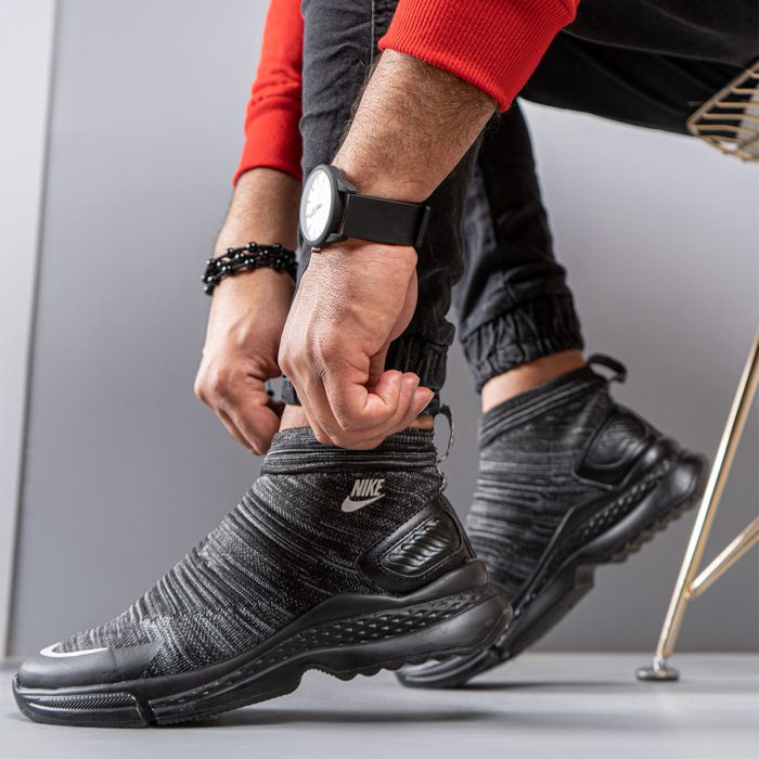خرید کفش ساقدار مردانه Nike ذغالی تیره ساقدار جورابی ارزان قیمت پرداخت درب منزل