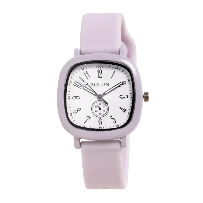 ساعت مچی دخترانه بند سیلیکون بنفش Bolun