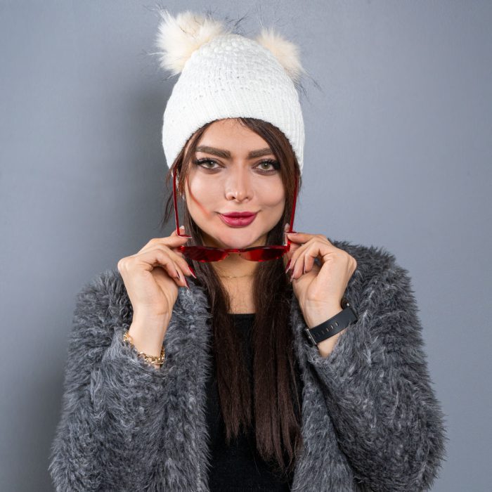 خرید اینترنتی کلاه پشمی بافتنی قرمز دخترانه طوسی زنانه سفید دخترانه مدل خرگوشی جدید