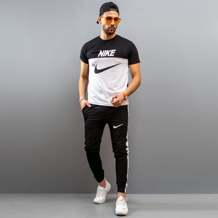 ست تیشرت شلوار مردانه ورزشی مدل Nike سفید، مشکی