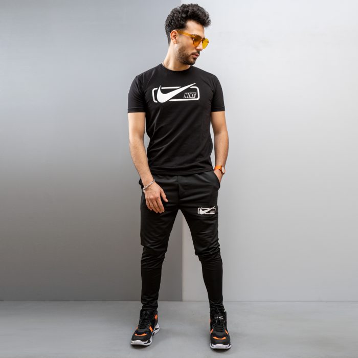 ست تیشرت و شلوار اسلش مردانه 2021 Nike مشکی طرح خاص