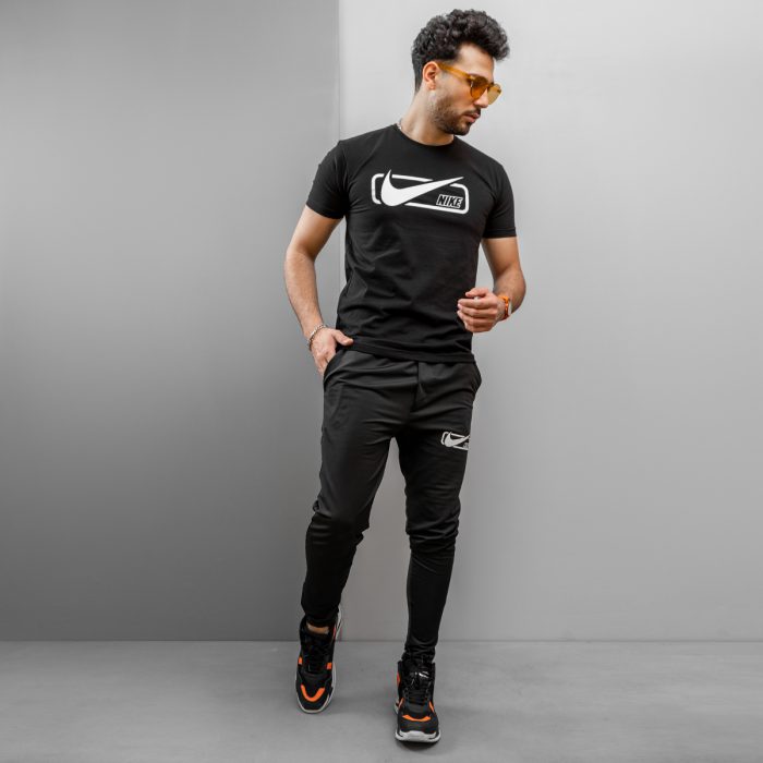 ست تیشرت و شلوار اسلش مردانه 2021 Nike مشکی طرح خاص