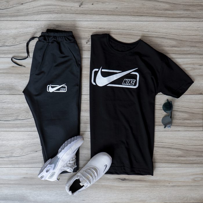 ست تیشرت و شلوار اسلش مردانه 2021 Nike مشکی طرح خاص