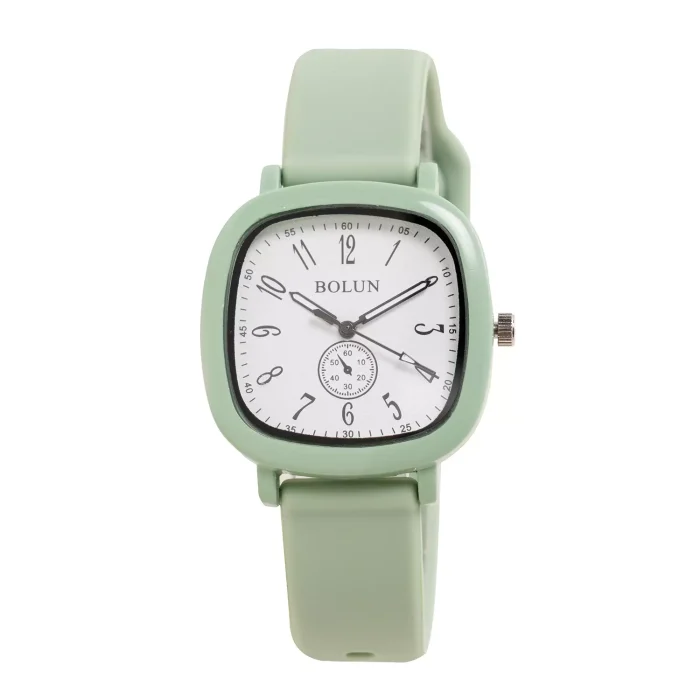 ساعت مچی دخترانه بند سیلیکون سبز Bolun