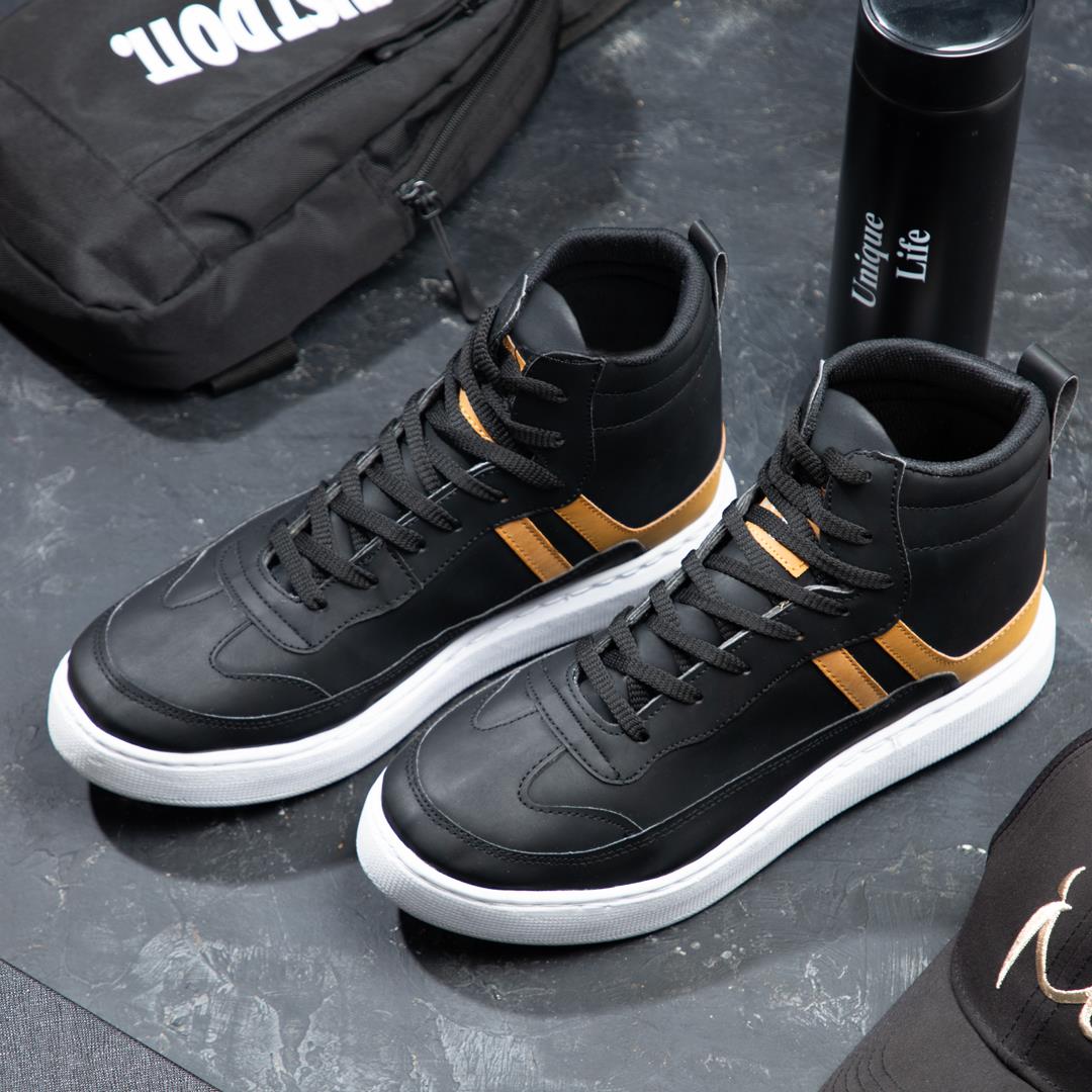 کفش ساقدار مردانه مشکی مدل چرم اسپرت - Image 2