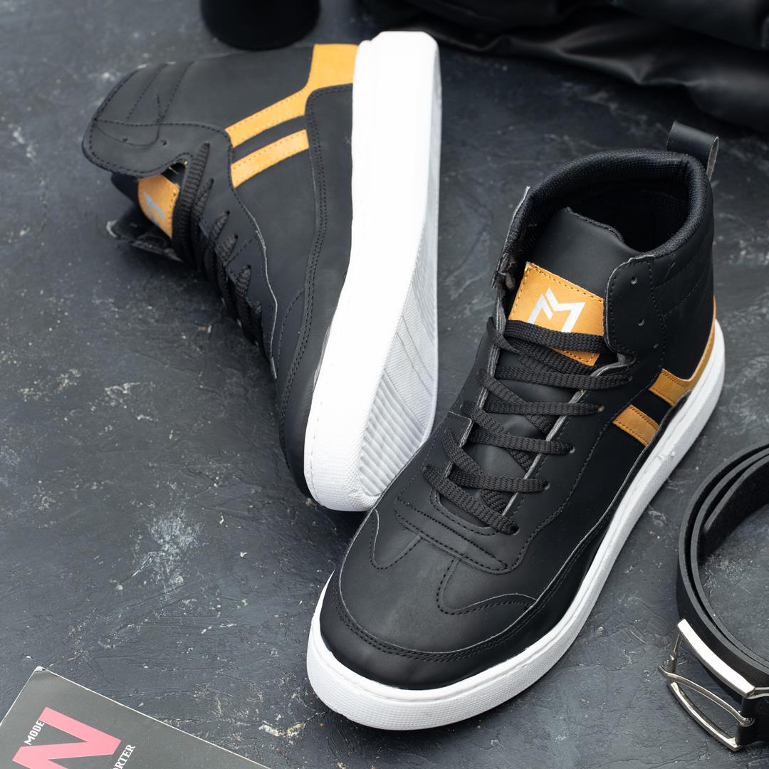 کفش ساقدار مردانه مشکی مدل چرم اسپرت - Image 3