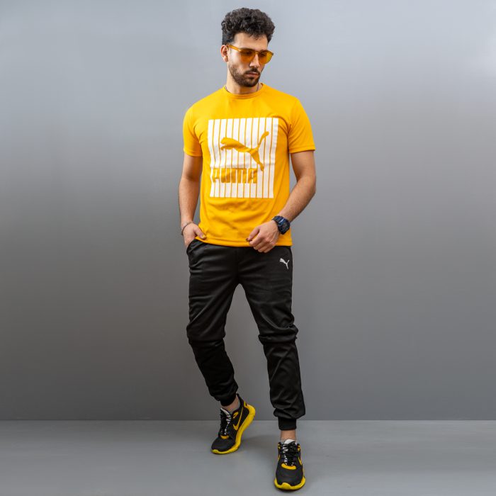 ست تیشرت شلوار Puma مردانه (زرد) طرح