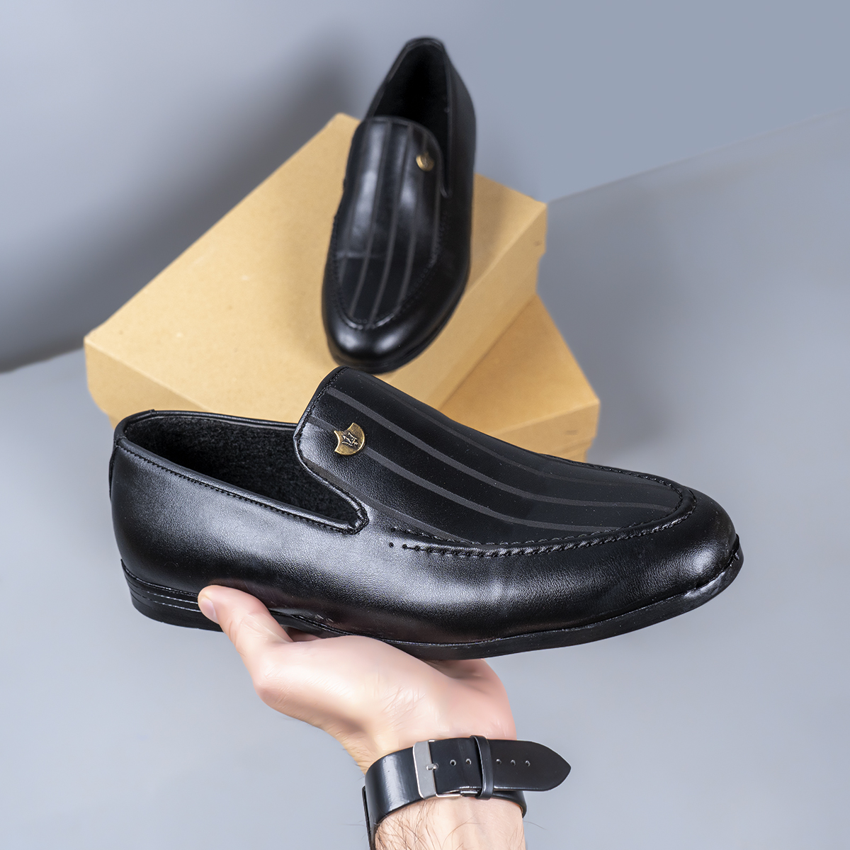 خرید کفش چرم مجلسی کالج مازراتی طرح 2021 راه راه پرداخت درب منزل