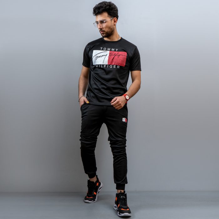 ست تیشرت شلوار مردانه tommy مشکی ورزشی