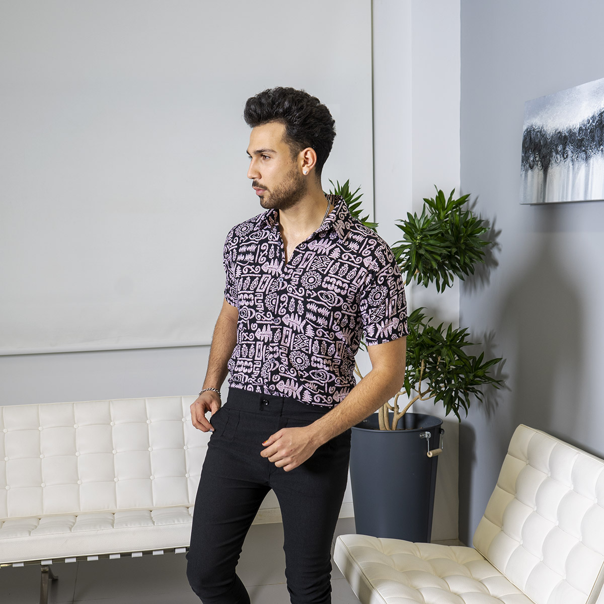 مدل پیراهن هاوایی آستین کوتاه مردانه تمام طرح جدید ارزان قیمت