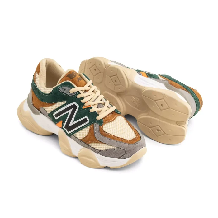 کفش کتانی لژدار دخترانه کرم قهوه ای New Balance