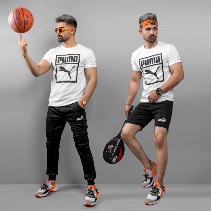 تیشرت شلوارک و اسلش مردانه مدل Puma ورزشی