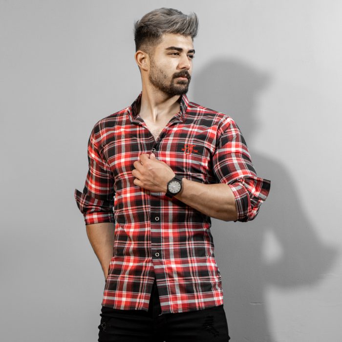 جدیدترین مدل پیراهن آستین بلند چهارخونه درشت پسرانه ارزان قیمت