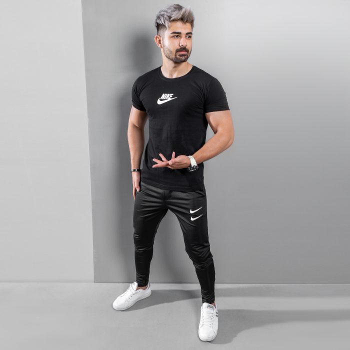 ست تیشرت شلوار اسلش مردانه Nike مشکی ورزشی جدید