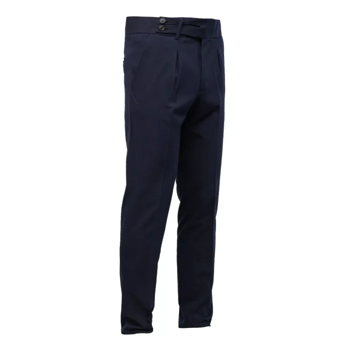 شلوار مازراتی دو پیلی مردانه مدل پارچه ای سرمه ای