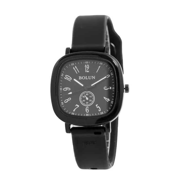 ساعت مچی دخترانه بند سیلیکون رنگ مشکی Bolun