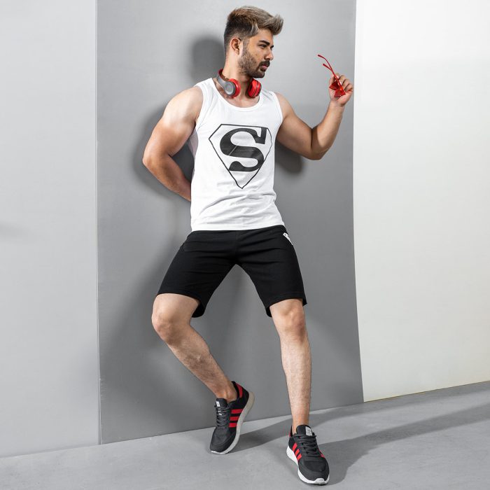 خرید اینترنتی ست رکابی شلوارک پسرانه مدل سوپر من super man