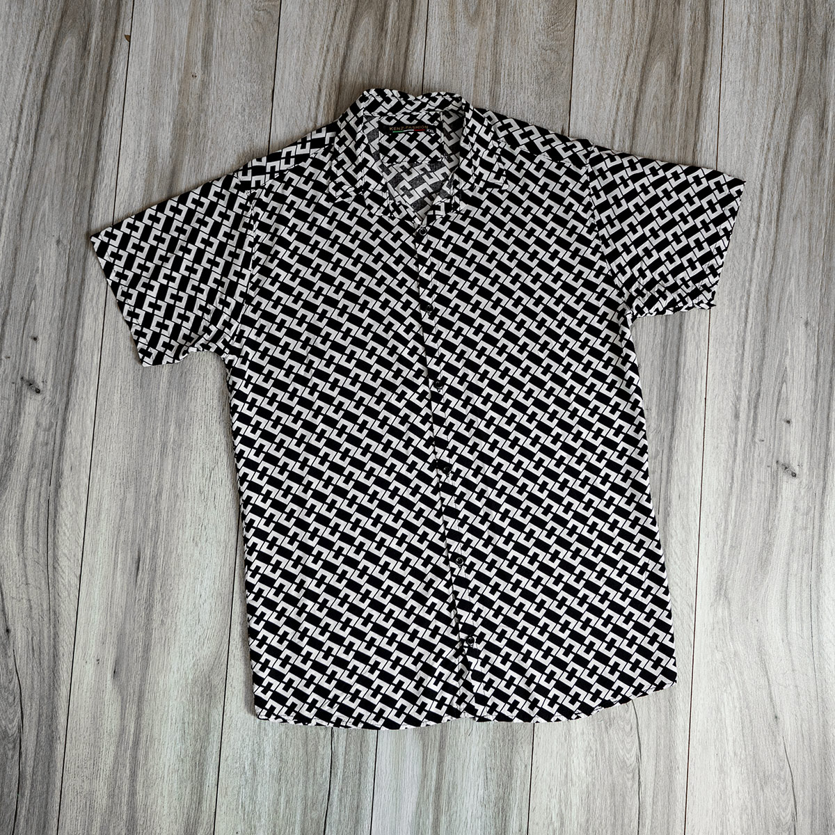 خرید جدیدترین مدل پیراهن آستین کوتاه هاوایی مشکی کرپ نخ