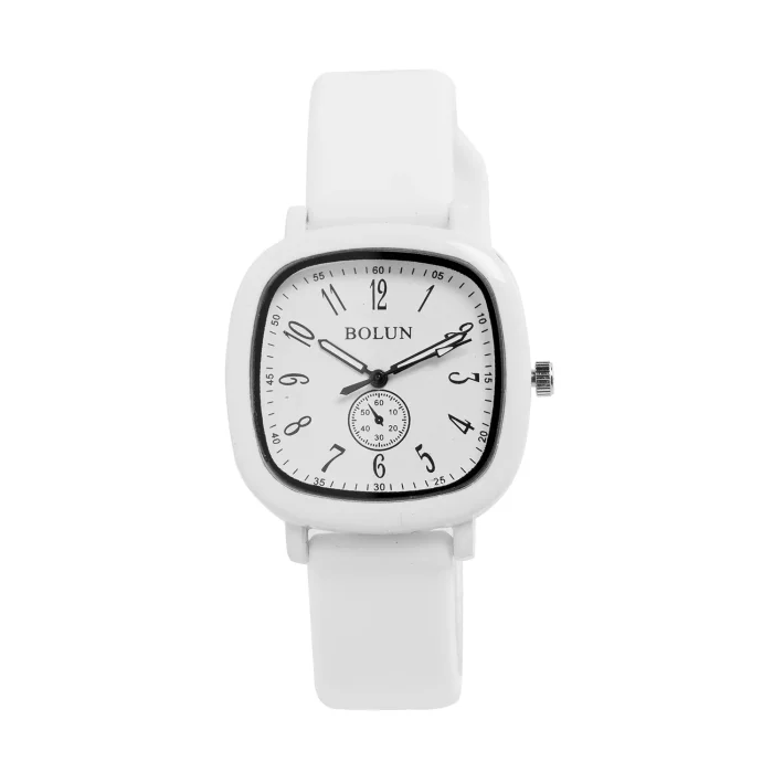 ساعت مچی دخترانه بند سیلیکون رنگ سفید Bolun