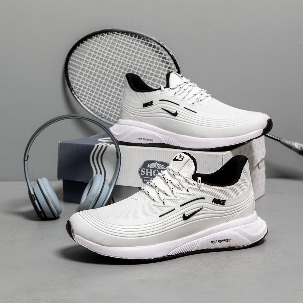 خرید اینترنتی کفش کتانی سفید مردانه ورزشی 1400 ارزان قیمت