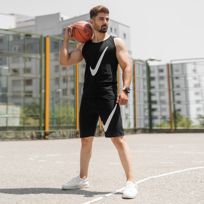 ست ورزشی مردانه مشکی Nike ( رکابی شلوارک ) جدید