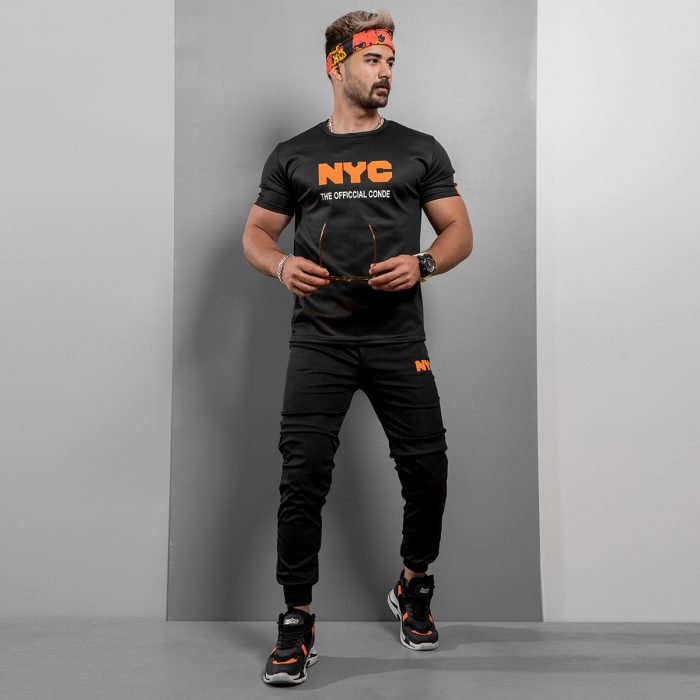 ست تیشرت شلوار اسلش مردانه ( مشکی ) NYC جدید