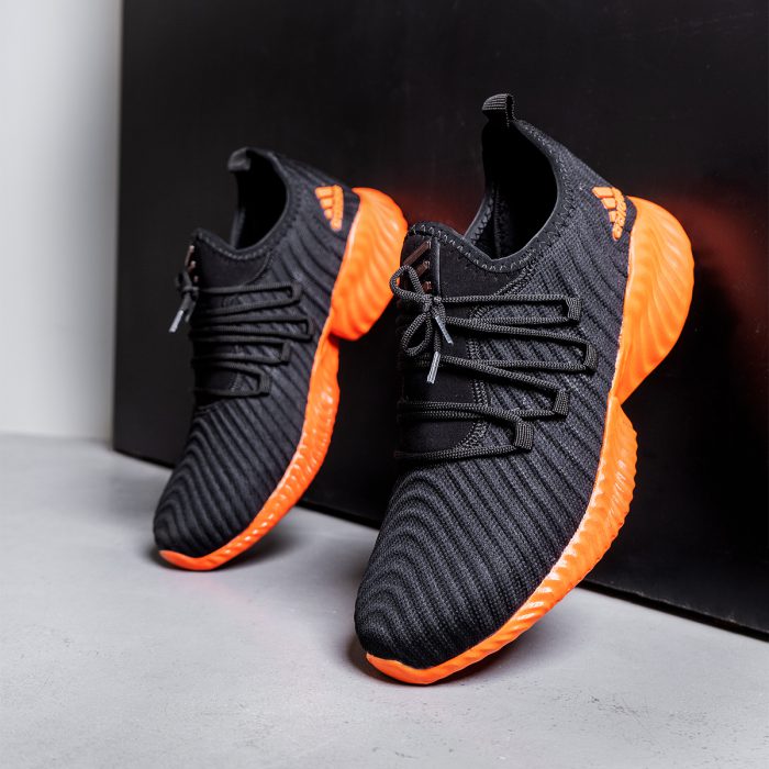 جدیدترین مدل کفش کتانی مردانه آدیداس مشکی نارنجی طرح جدید