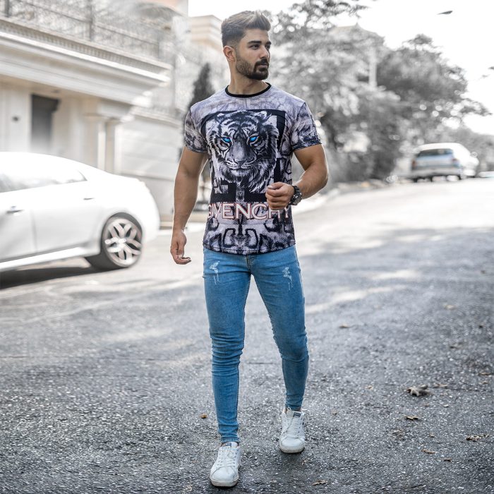تیشرت طرح ببر مردانه مدل Givenchy آستین کوتاه جدید