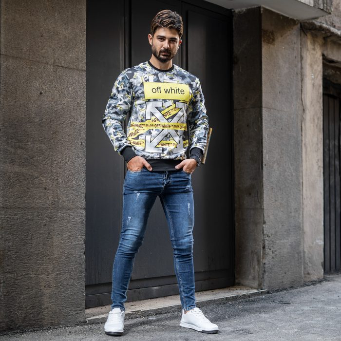 تیشرت دورس آستین بلند مردانه Off White طرح جدید